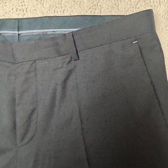 Hugo Boss Mens Modern Fit Wool Pants Size w36 L31 Navy Blue Flat Front Trousers - Picture 4 of 12